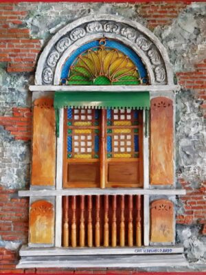 Old window with canopy
