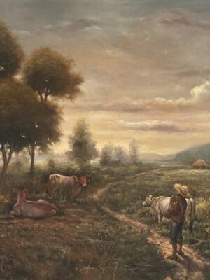Man and Cows