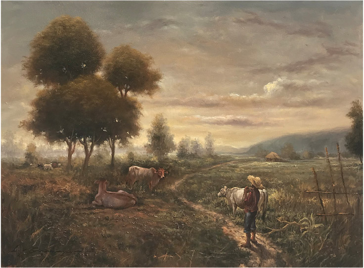 Man and Cows