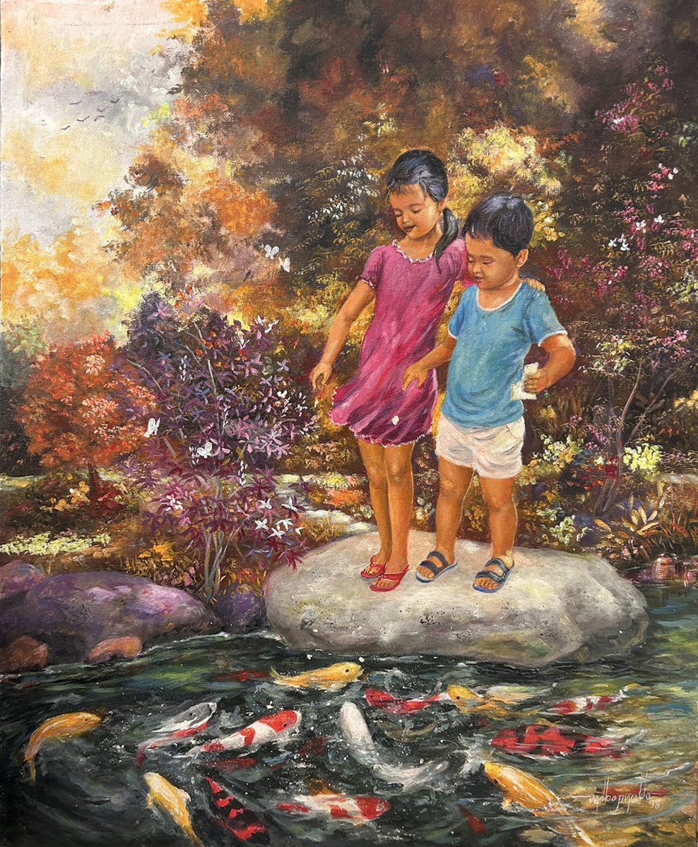 By the Koi Pond