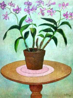 Orchid in Teal Light