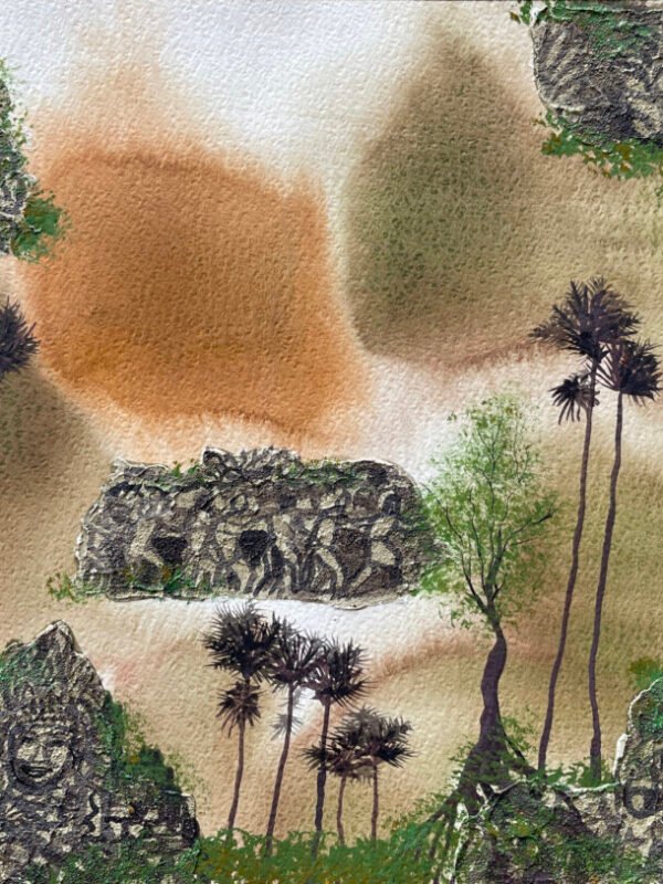 Sugar Palm Tress Towering Angkor Wat