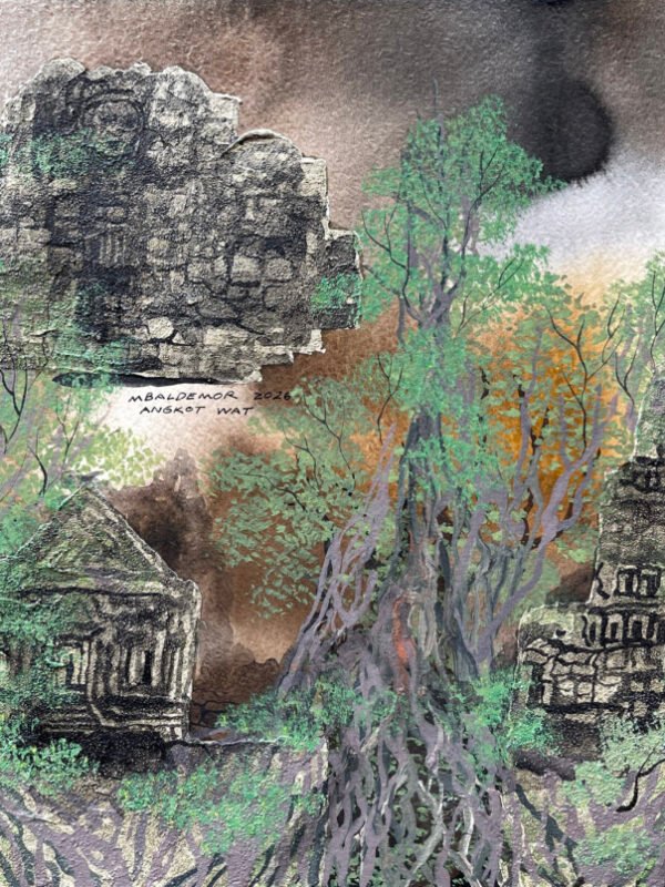 Angkorian Monumental Temple with Giant Ficus