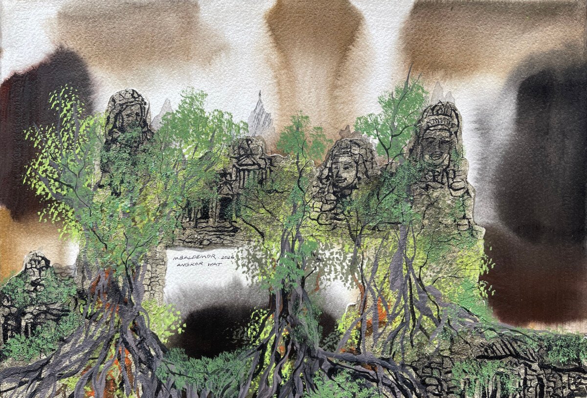 Banyan Trees Roofing The Ancient Angkor Wall